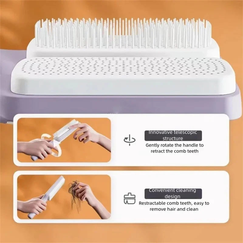 Auto Clean Rotating Hair Comb