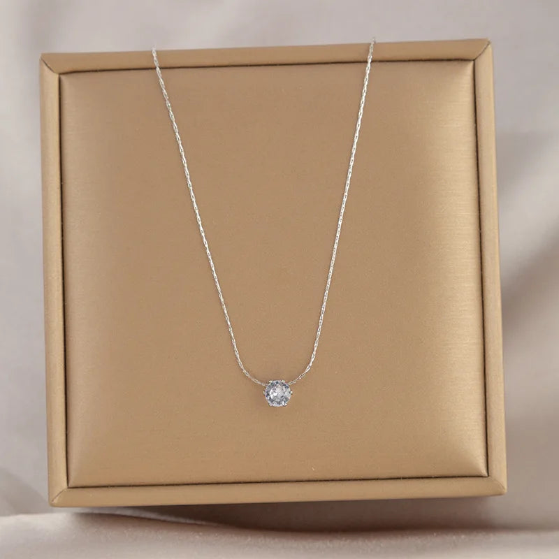 Dapper Minimal Solitaire CZ Necklace