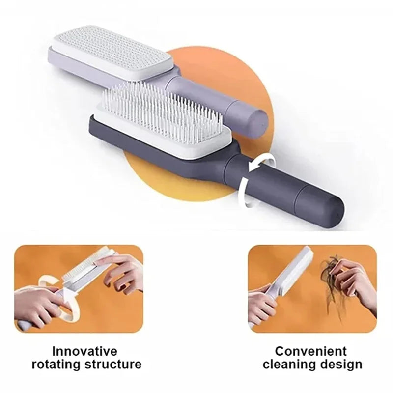 Auto Clean Rotating Hair Comb