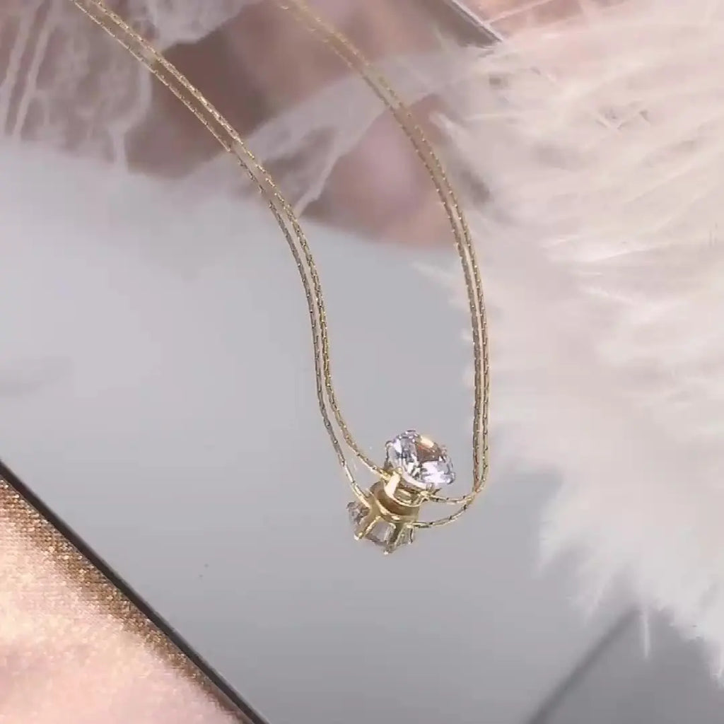 Dapper Minimal Solitaire CZ Necklace