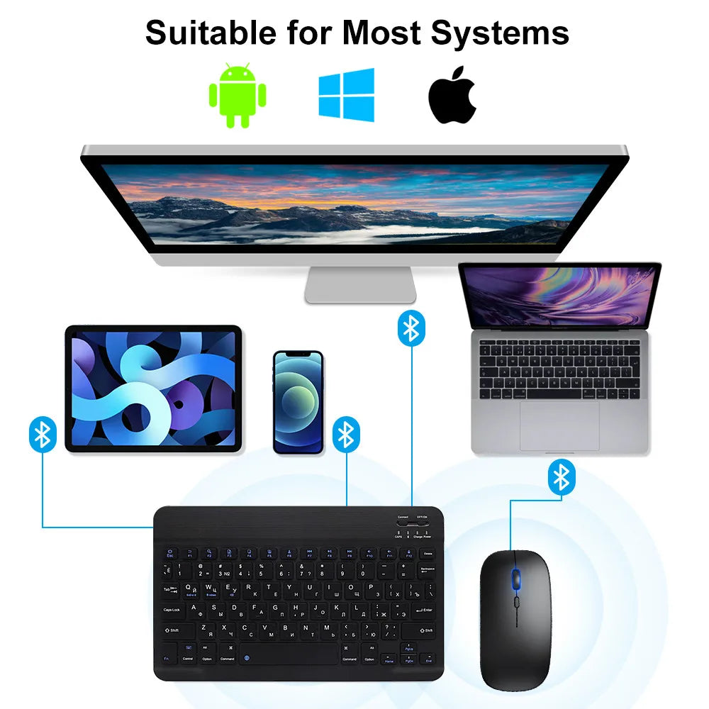 Compact Silent Bluetooth Mini Keyboard